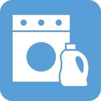 ícone de fundo redondo de glifo de detergente para a roupa vetor
