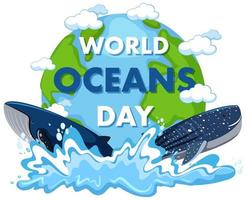 design do dia mundial dos oceanos vetor