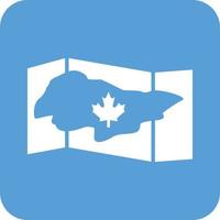 mapa do ícone de fundo redondo do glifo do Canadá vetor