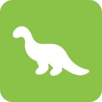 ícone de fundo redondo de glifo de dinossauro vetor