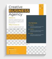 modelo de design de folheto de negócios corporativos com azul, laranja, vermelho e cor. marketing, publicidade comercial, publicação, vetor