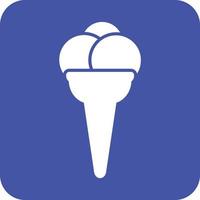 ícone de fundo redondo glifo de cone de sorvete vetor