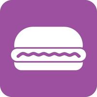 ícone de fundo redondo de glifo de hambúrguer vetor