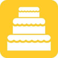 ícone de fundo redondo de glifo de bolo de casamento ii vetor