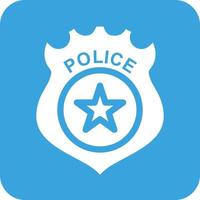 ícone de fundo redondo de glifo de distintivo de polícia vetor