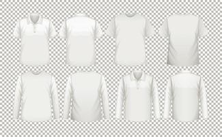 uma coleção de diferentes tipos de camisas brancas