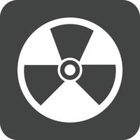 ícone de fundo redondo de glifo de radiação vetor