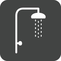 ícone de fundo redondo de glifo de chuveiro vetor