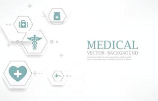 infoghrapic hexágono vector fundo médico branco