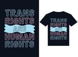 direitos trans são ilustrações de direitos humanos para design de camisetas prontas para impressão vetor