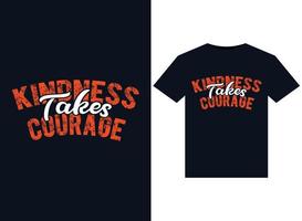 bondade leva ilustrações de coragem para design de camisetas prontas para impressão vetor