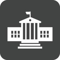 ícone de fundo redondo de glifo de edifício presidencial vetor