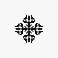 logotipo de símbolo de tridente mandala preta sobre fundo branco. desenho de tatuagem de decalque de estêncil. ilustração vetorial plana. vetor