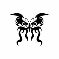 símbolo tribal do logotipo da borboleta. desenho de estêncil. ilustração vetorial de tatuagem. vetor