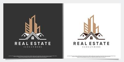 design de logotipo de ícone imobiliário com estilo e conceito moderno vetor premium