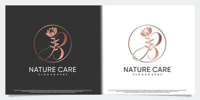 design de logotipo de beleza natural para salão de beleza com vetor premium de conceito moderno criativo