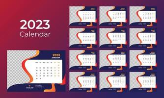 calendário de mesa 2023 vetor