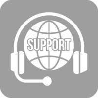 ícone de fundo redondo de glifo de suporte global vetor