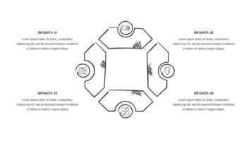 infográfico de ciclo de negócios de estilo doodle vetor