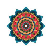 desenho de mandala colorido brilhante indiano vetor