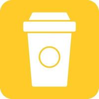 ícone de fundo redondo de glifo de xícara de café vetor