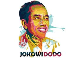 Joko Widodo - Presidente - Popart Portrait vetor