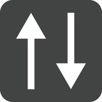 ícone de fundo redondo de glifo de estrada em dois sentidos vetor