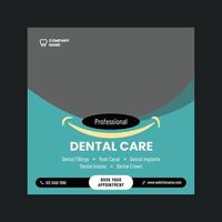 modelo de postagem de mídia social de banner de assistência odontológica médica ou design de folheto vetor