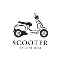 vetor isolado de scooter vintage retrô para ilustração ou design de logotipo