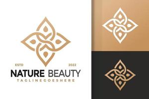design de logotipo de gota pura de beleza natural de luxo, vetor de logotipos de identidade de marca, logotipo moderno, modelo de ilustração vetorial de designs de logotipo