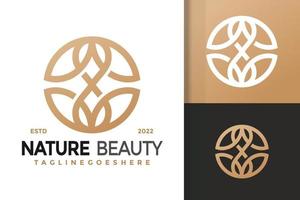 design de logotipo de óleo de beleza de natureza de luxo, vetor de logotipos de identidade de marca, logotipo moderno, modelo de ilustração vetorial de designs de logotipo