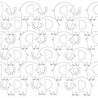 padrão de elefante bebê sem costura no estilo de contorno. ilustração vetorial vetor