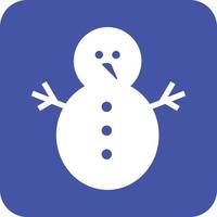 boneco de neve e ícone de fundo redondo glifo vetor