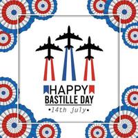 faixa de celebração nacional do dia da bastilha francesa vetor