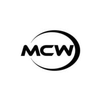 design de logotipo de letra mcw na ilustração. logotipo vetorial, desenhos de caligrafia para logotipo, pôster, convite, etc. vetor