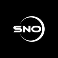 design de logotipo de carta sno no ilustrador. logotipo vetorial, desenhos de caligrafia para logotipo, pôster, convite, etc. vetor