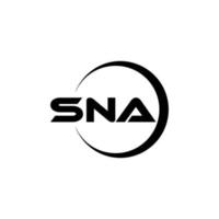 design de logotipo de carta sna no ilustrador. logotipo vetorial, desenhos de caligrafia para logotipo, pôster, convite, etc. vetor