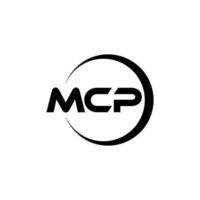 design de logotipo de carta mcp na ilustração. logotipo vetorial, desenhos de caligrafia para logotipo, pôster, convite, etc. vetor