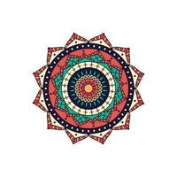 desenho de mandala em forma de estrela colorida vetor