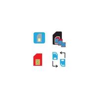 cartão, gsm, celular, telefone, cartão sim, cartão sim, ilustração de ícone de vetor de modelo de logotipo de telefone