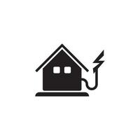 modelo de ícone de vetor de logotipo de casa elétrica