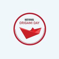 ilustração vetorial do dia nacional do origami. design simples e elegante vetor