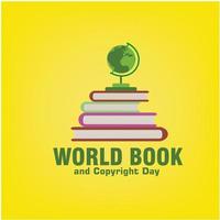 ilustração vetorial para livro mundial e dia dos direitos autorais. design simples e elegante vetor