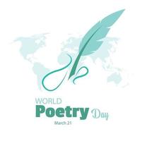 dia mundial da poesia, 21 de março. ilustração vetorial. design simples e elegante vetor