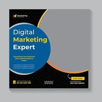 postagem de mídia social de marketing de negócios digitais e vetor de banner da web