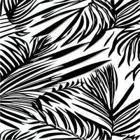 folhas exóticas sem costura padrão em preto e branco. fundo decorativo elegante vetor abstrato. folhas de palmeira tropical, padrão floral de vetor sem costura de folha de selva. papel de parede estilo tropical grunge.