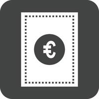 ícone de fundo redondo de glifo de conta de euro vetor