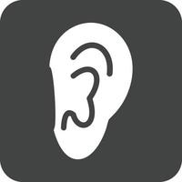 ícone de fundo redondo de glifo de orelha vetor
