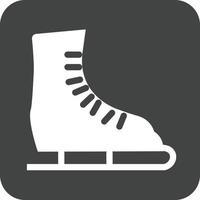 ícone de fundo redondo de glifo de sapato de patinação no gelo vetor