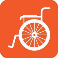 ícone de fundo redondo de glifo de cadeira de rodas vetor